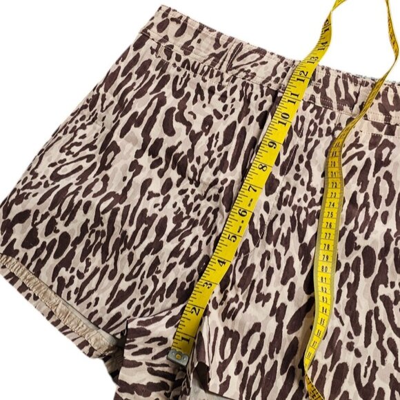Anthropologie Maeve The Ettie Shorts, Animal Print, Brown, High Rise, Size 30 - Picture 4 of 9